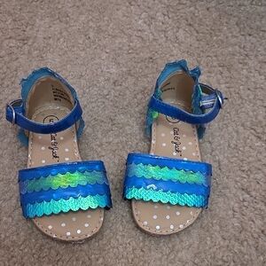 Cat & Jack Mermaid Blue And Green Sandals Size 5